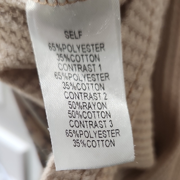 Easel Waffle Knit Top with Patchwork Sleeves - 3XL - Picture 7 of 9